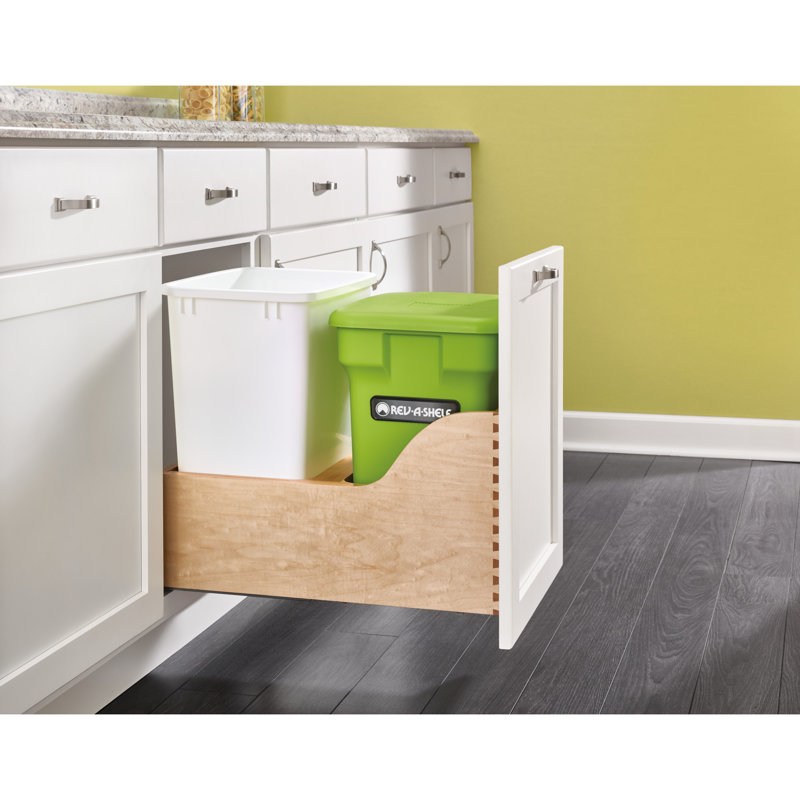 RevAShelf Wood Waste Kitchen Compost 6 Gallon Pull Out/Under Counter